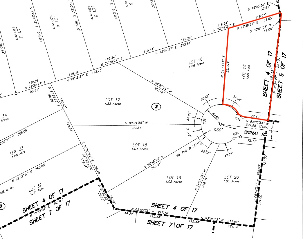 Lot 15 plat close-up
