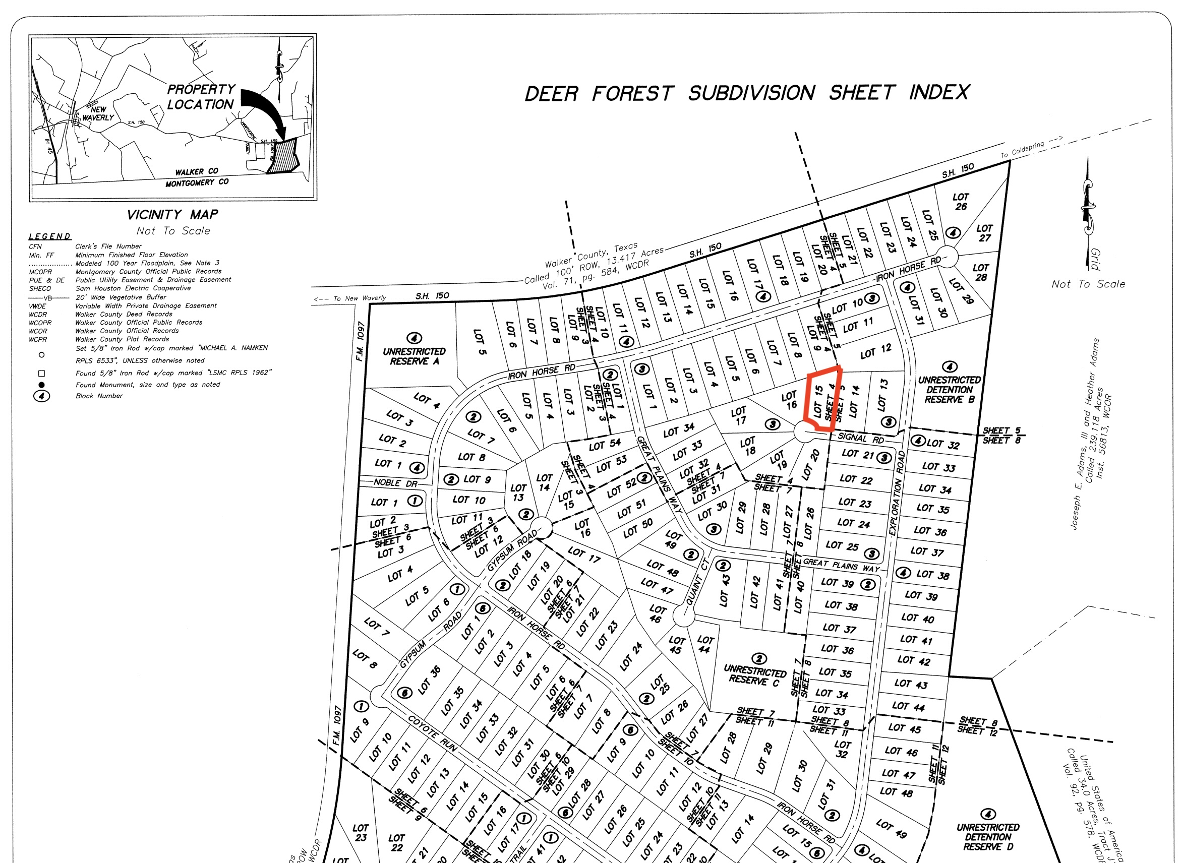 Deer Forest subdivision map