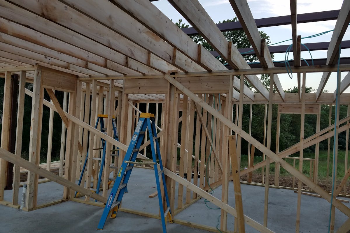 Home construction framing — one-time close construction loans fund the entire build