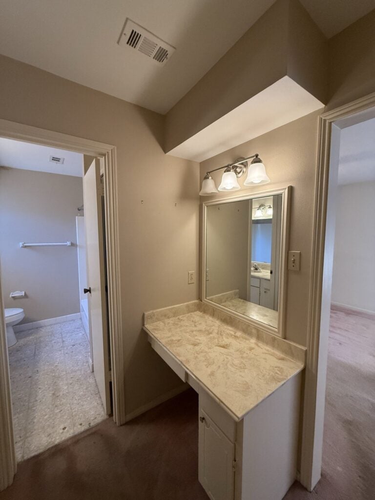 2830 Shadowdale Dr Houston TX dressing vanity area off the primary bathroom